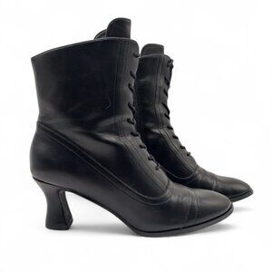 Women's Size 9 Black Steampunk Industrial Neo Victorian Ankle Booties
